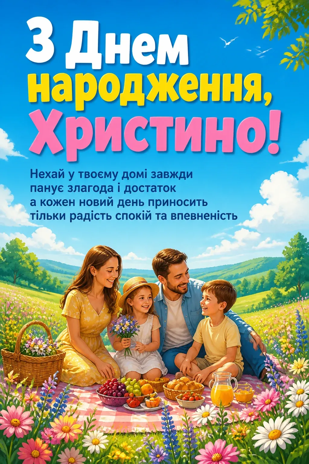 з днем народження христина картинки