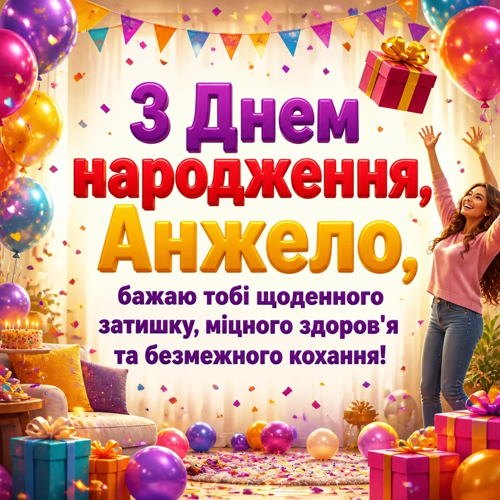 з днем народження анжела українською