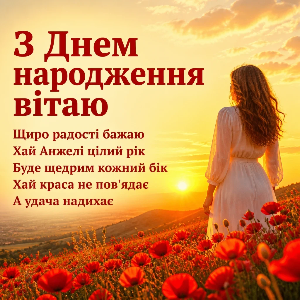 з днем народження анжела українською