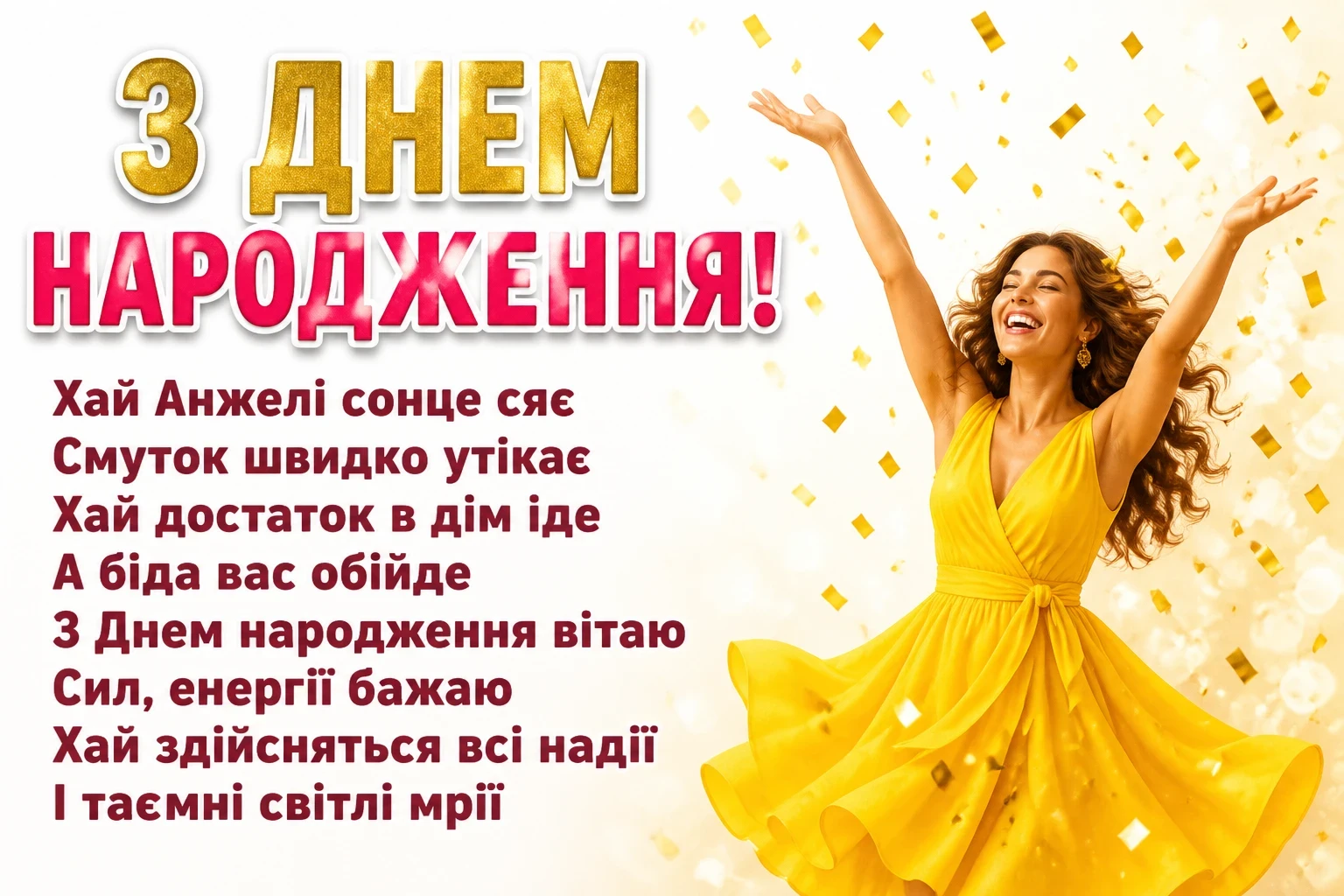 з днем народження анжела українською