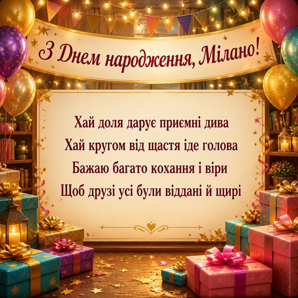 з днем народження мілана картинки
