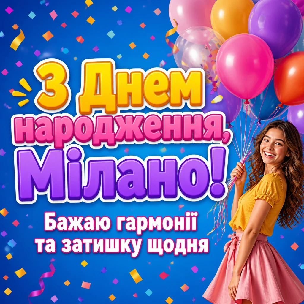 з днем народження мілана картинки