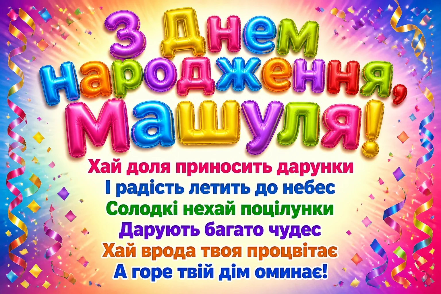 машуля з днем народження маша українською