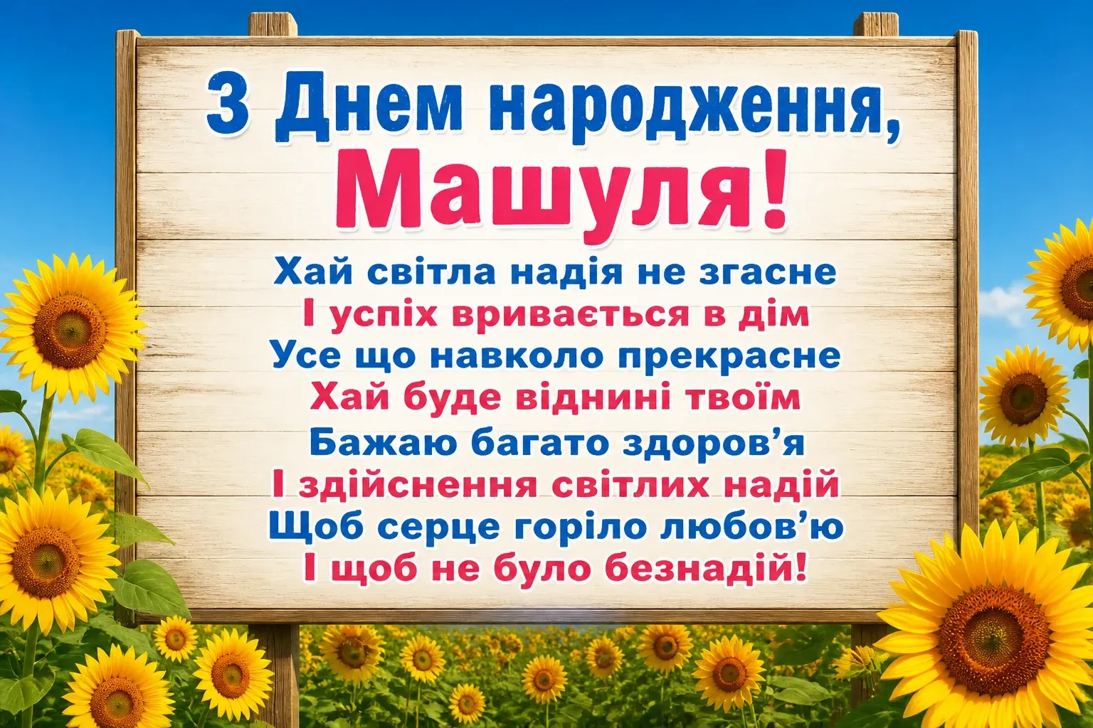 машуля з днем народження маша українською